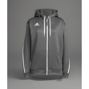 NWT Adidas Sideline SLA Hoodie Gray/White Full Zip Sweatshirt Men's Size Large